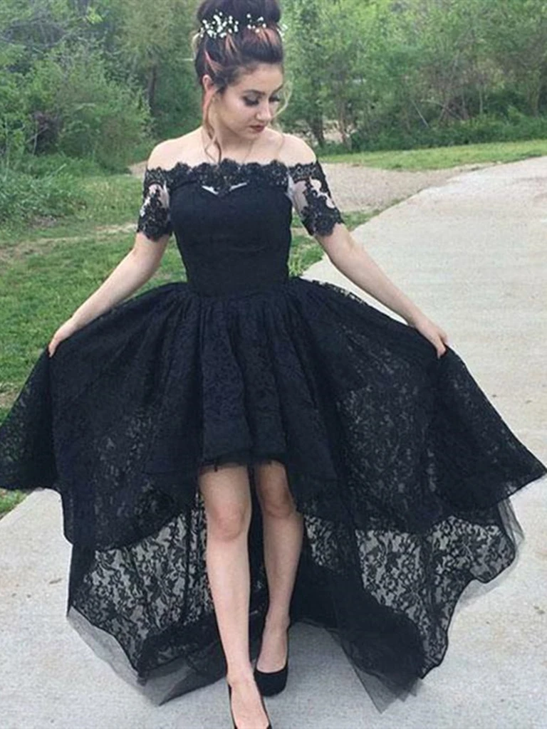 black high low dress